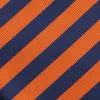 Navy Blue and Orange Formal Striped Bow Tie sold by TieMart