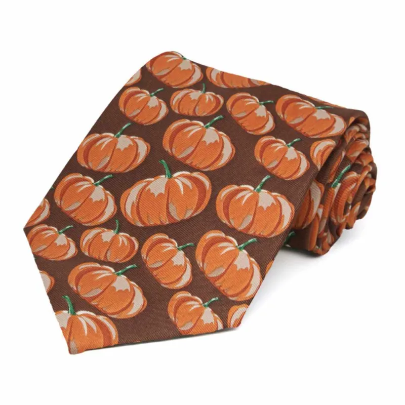 Pumpkin Themed Necktie sold by TieMart