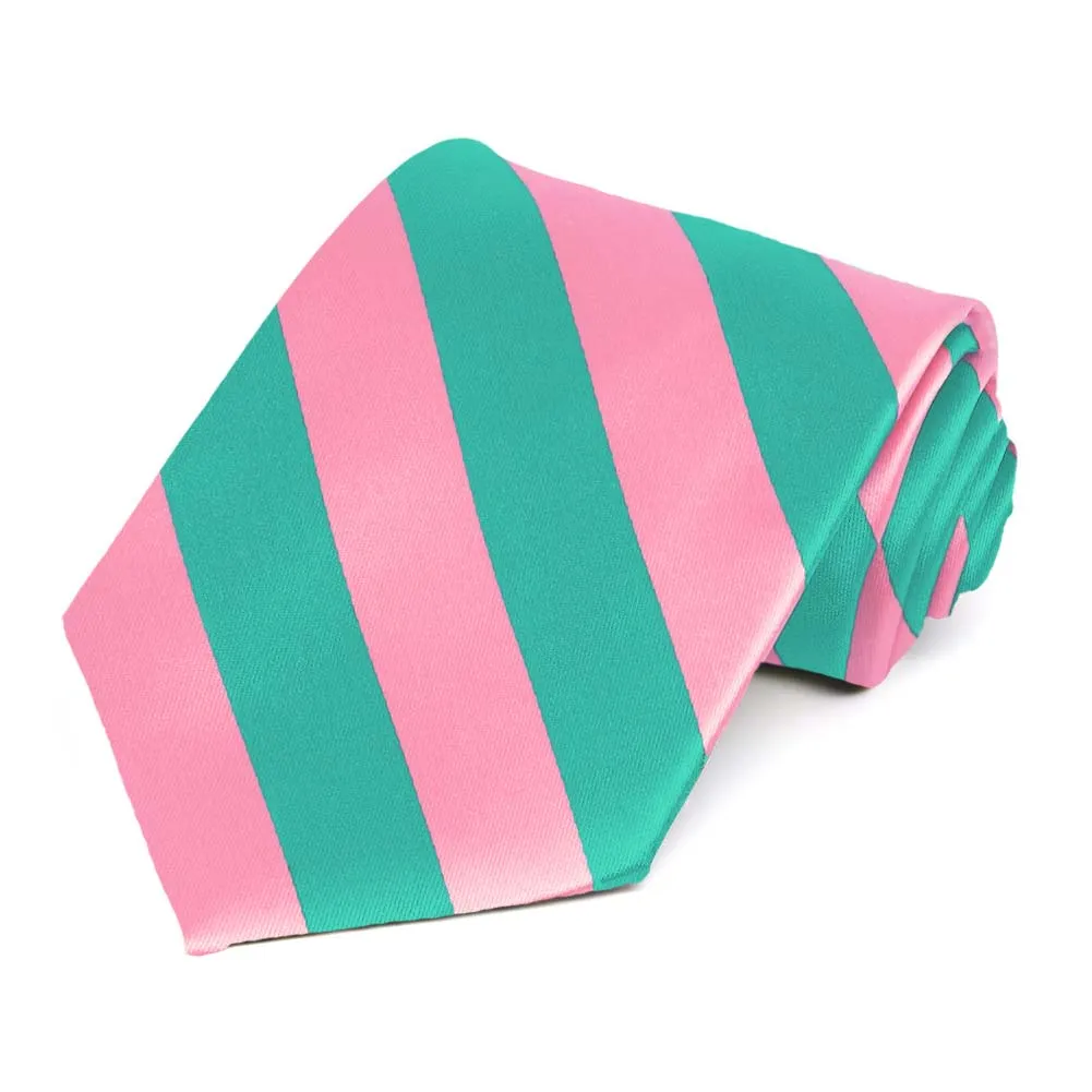 Mermaid and Pink Striped Tie sold by TieMart
