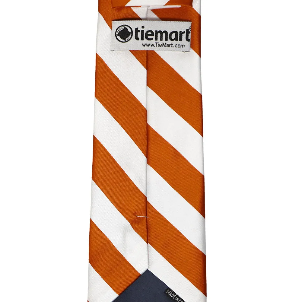 Burnt Orange and White Striped Tie sold by TieMart product image thumbnail 4