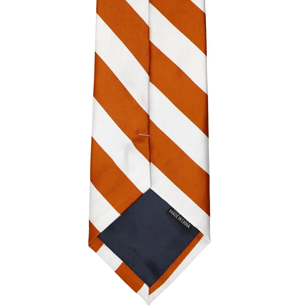 Burnt Orange and White Striped Tie sold by TieMart product image thumbnail 5