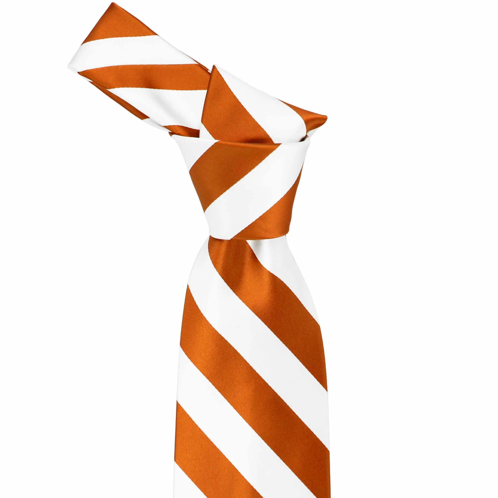 Burnt Orange and White Striped Tie sold by TieMart product image thumbnail 2