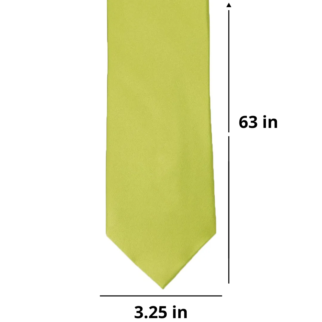 Chartreuse Silk Extra Long Necktie sold by TieMart product image thumbnail 4