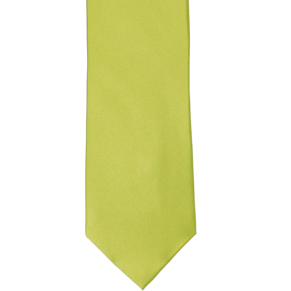 Chartreuse Silk Extra Long Necktie sold by TieMart product image thumbnail 2