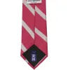 Ruby Red and Silver Striped Cotton/Silk Necktie sold by TieMart
