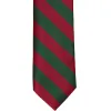 Crimson Red and Hunter Green Striped Tie sold by TieMart