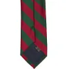 Crimson Red and Hunter Green Striped Tie sold by TieMart