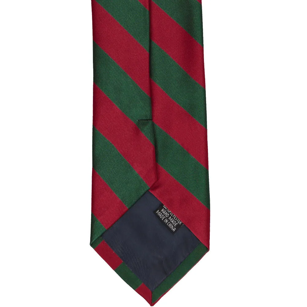 Crimson Red and Hunter Green Striped Tie sold by TieMart product image thumbnail 5