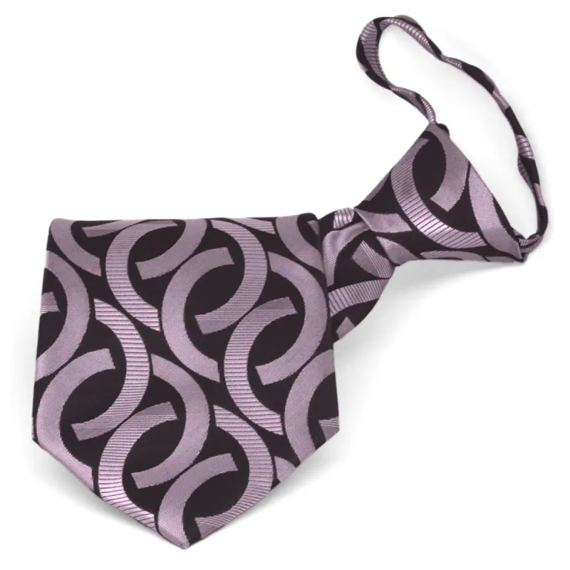 Dark Lavender Kay Link Pattern Zipper Tie sold by TieMart