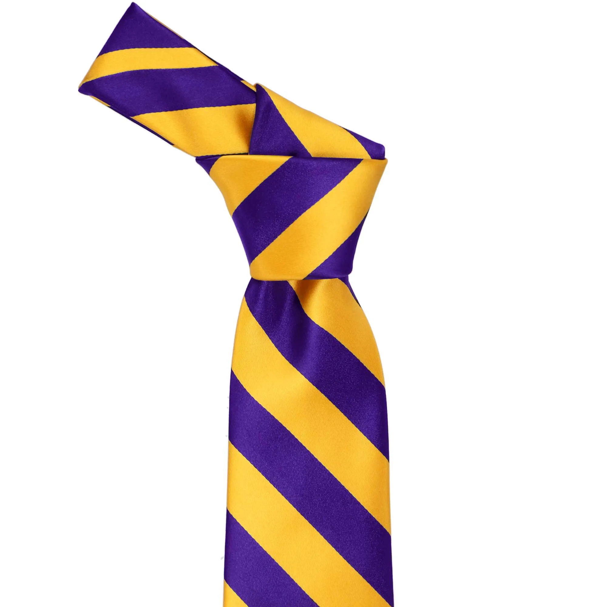 Dark Purple and Golden Yellow Extra Long Striped Tie sold by TieMart product image thumbnail 2