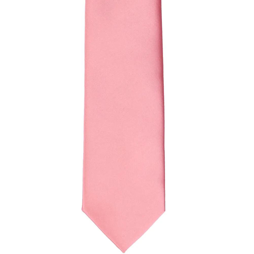 Rose Petal Pink Premium Slim Necktie, 2.5" Width sold by TieMart product image thumbnail 2