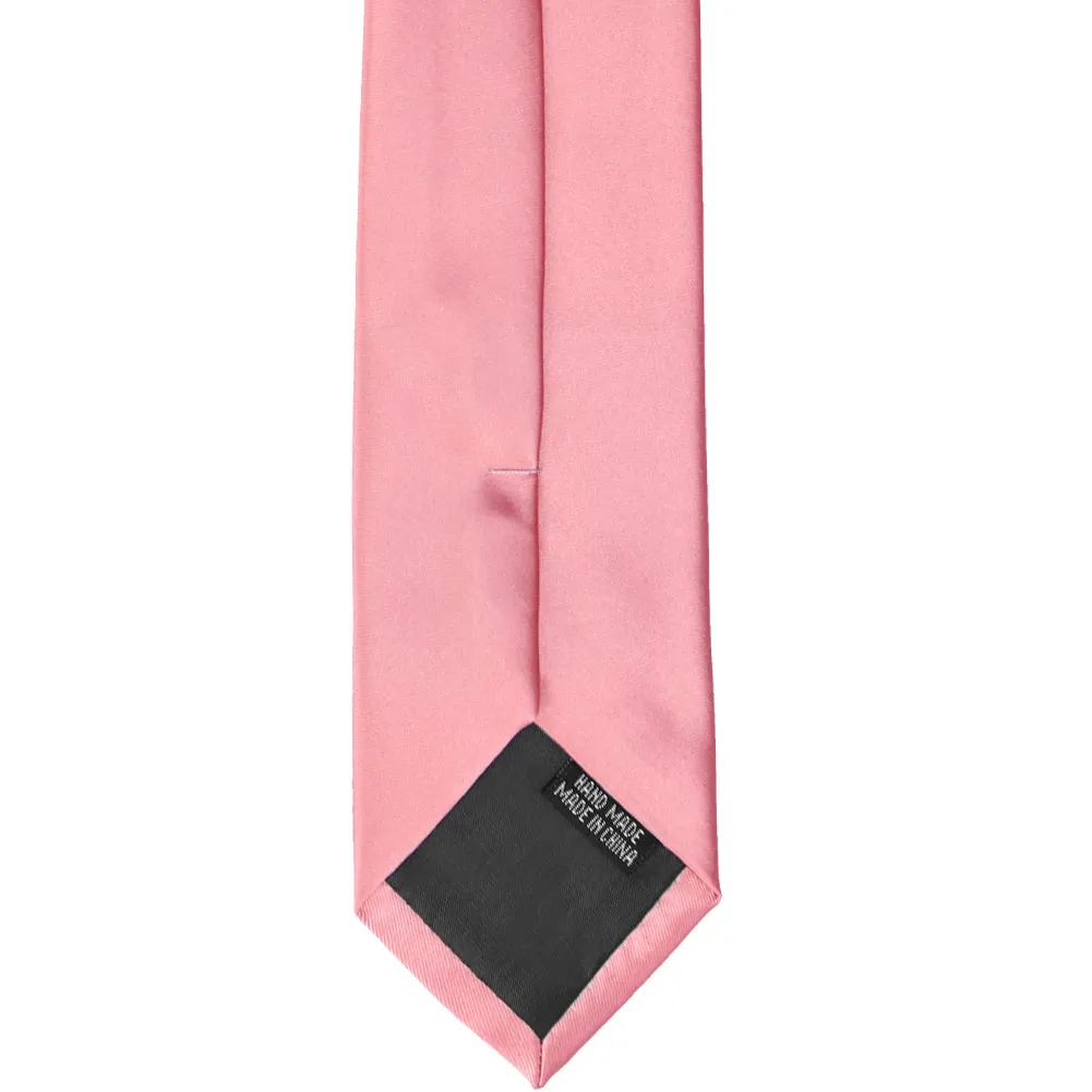 Rose Petal Pink Premium Slim Necktie, 2.5" Width sold by TieMart product image thumbnail 4