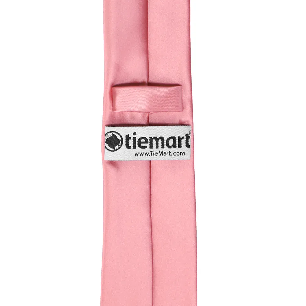 Rose Petal Pink Premium Slim Necktie, 2.5" Width sold by TieMart product image thumbnail 3
