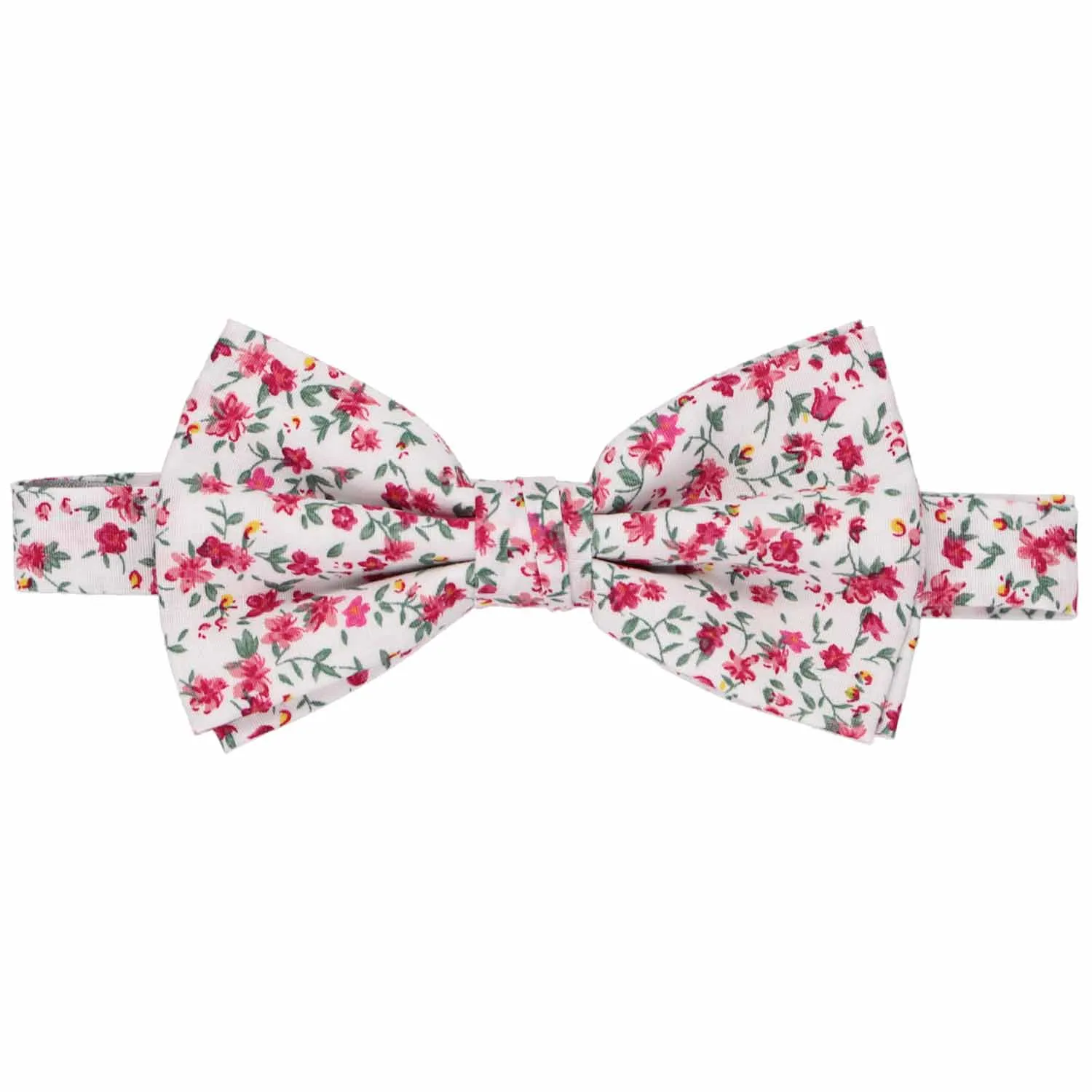 Fuchsia and White Alameda Floral Bow Tie sold by TieMart product image thumbnail 2