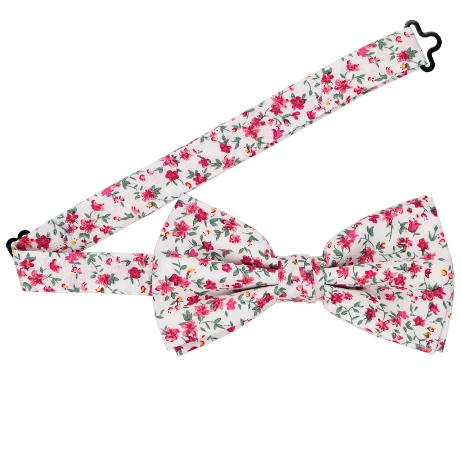 Fuchsia and White Alameda Floral Bow Tie sold by TieMart product image thumbnail 3