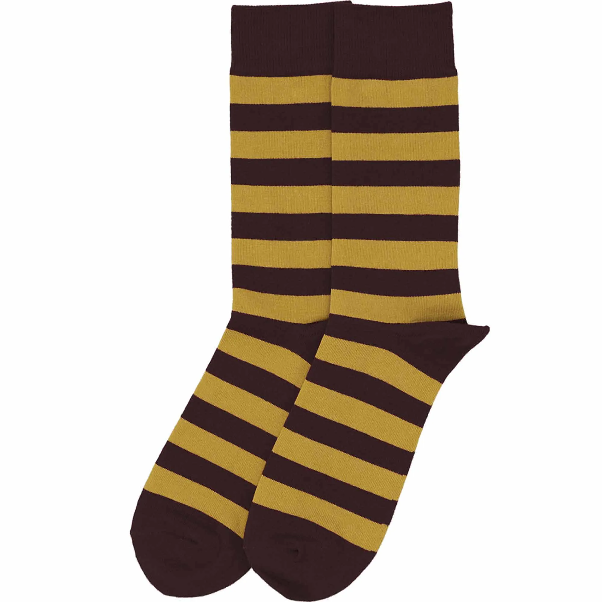 Men's Brown and Gold Striped Socks sold by TieMart product image thumbnail 3