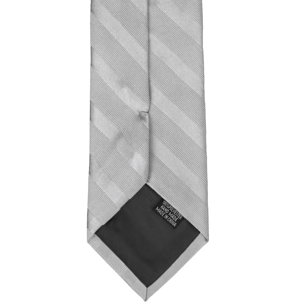 Silver Elite Extra Long Striped Necktie sold by TieMart product image thumbnail 4