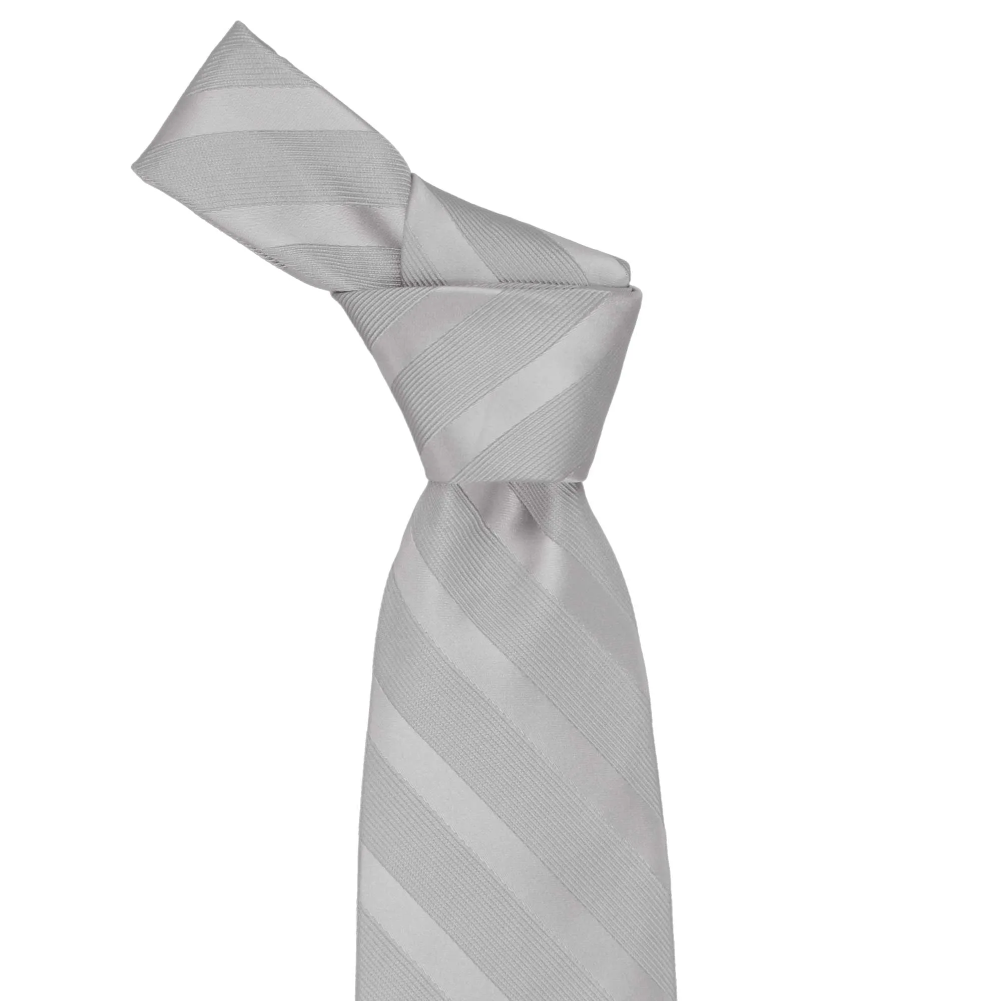 Silver Elite Extra Long Striped Necktie sold by TieMart product image thumbnail 2