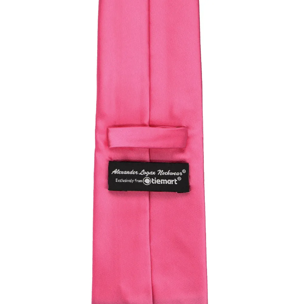 Hot Pink Solid Color Necktie sold by TieMart product image thumbnail 3