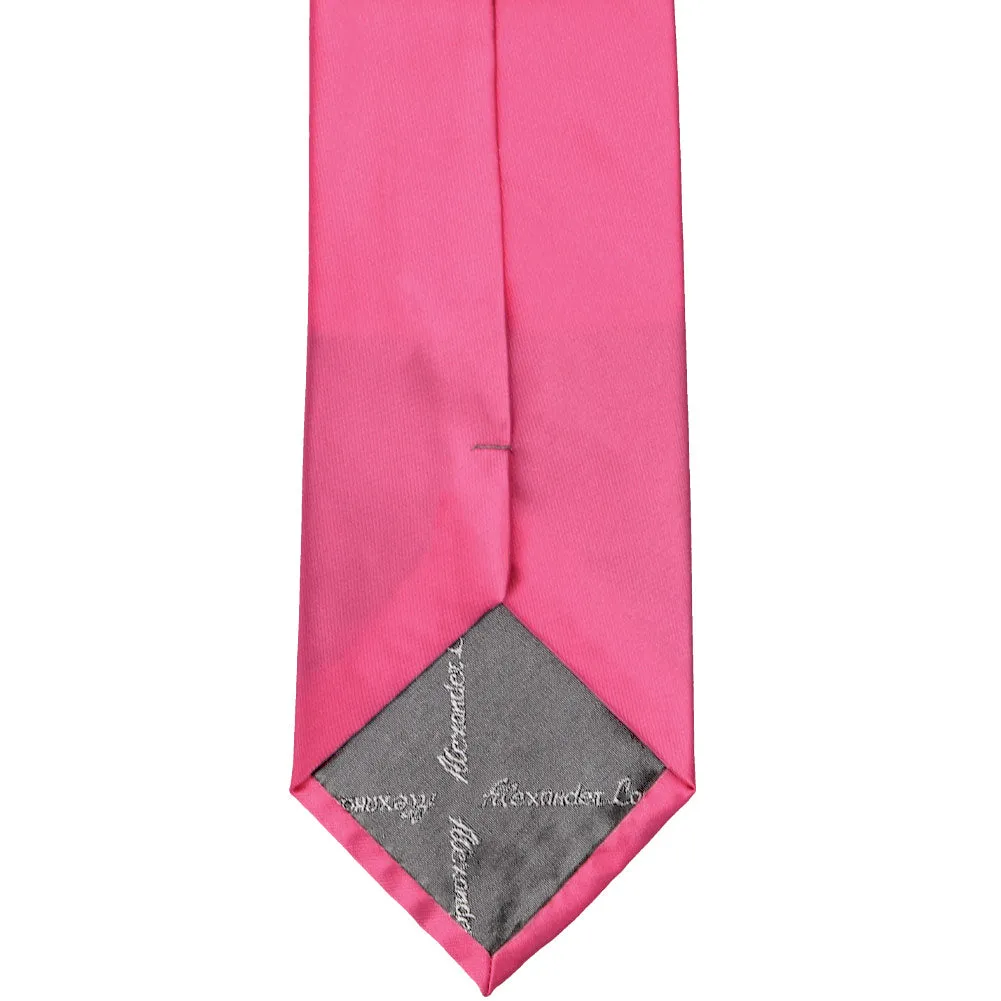 Hot Pink Solid Color Necktie sold by TieMart product image thumbnail 4