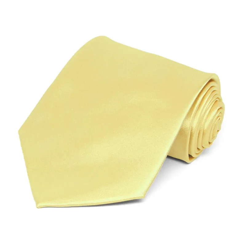 Butter Yellow Satin Staff Tie sold by TieMart