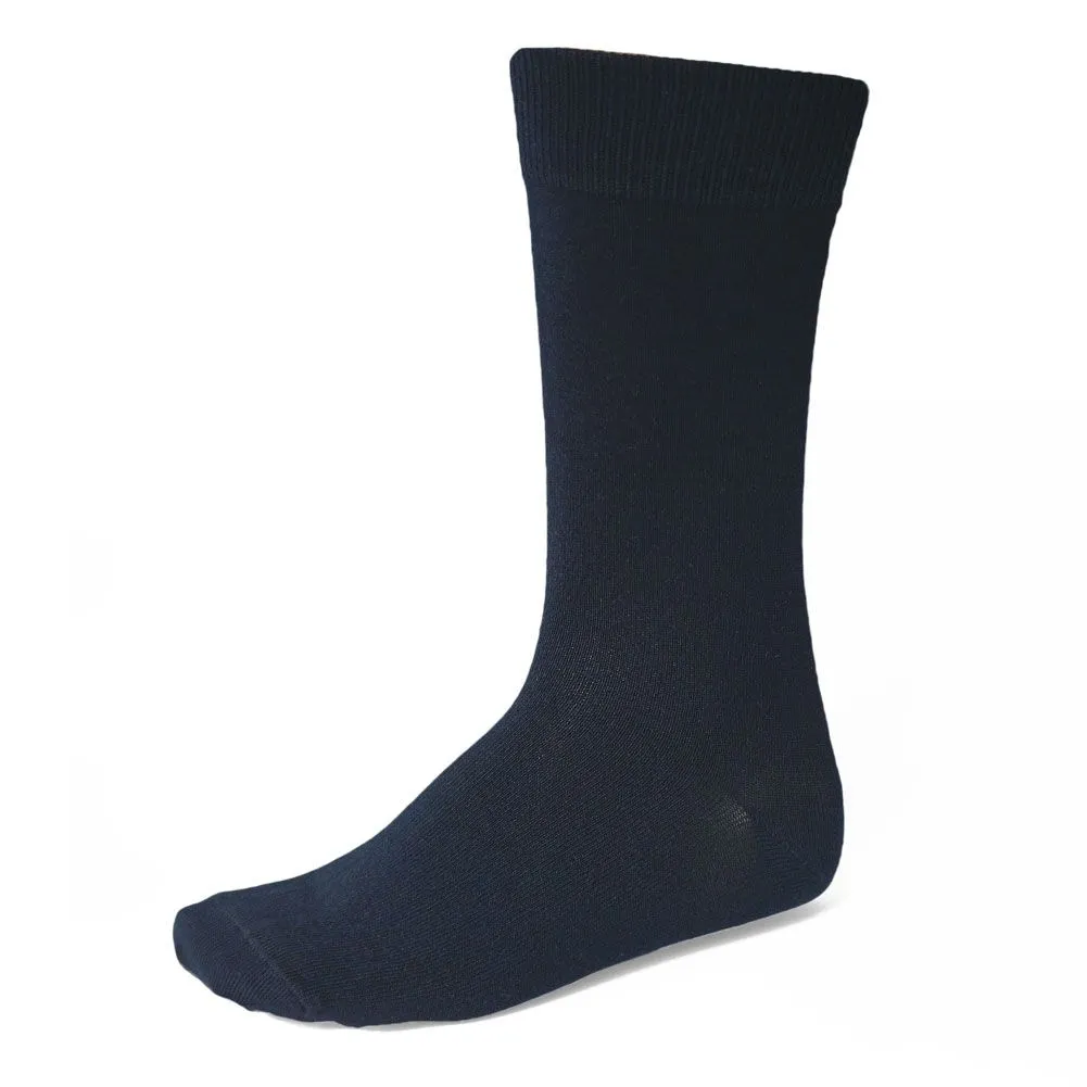 Men's Navy Blue Bamboo Dress Socks sold by TieMart