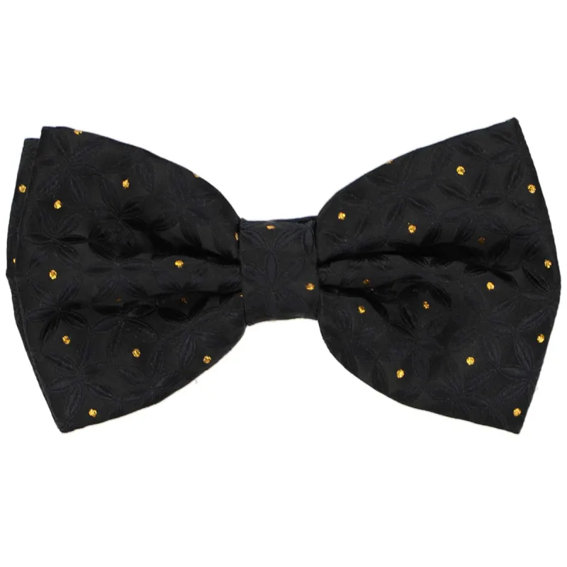 Black and Gold Coronado Floral Bow Tie sold by TieMart