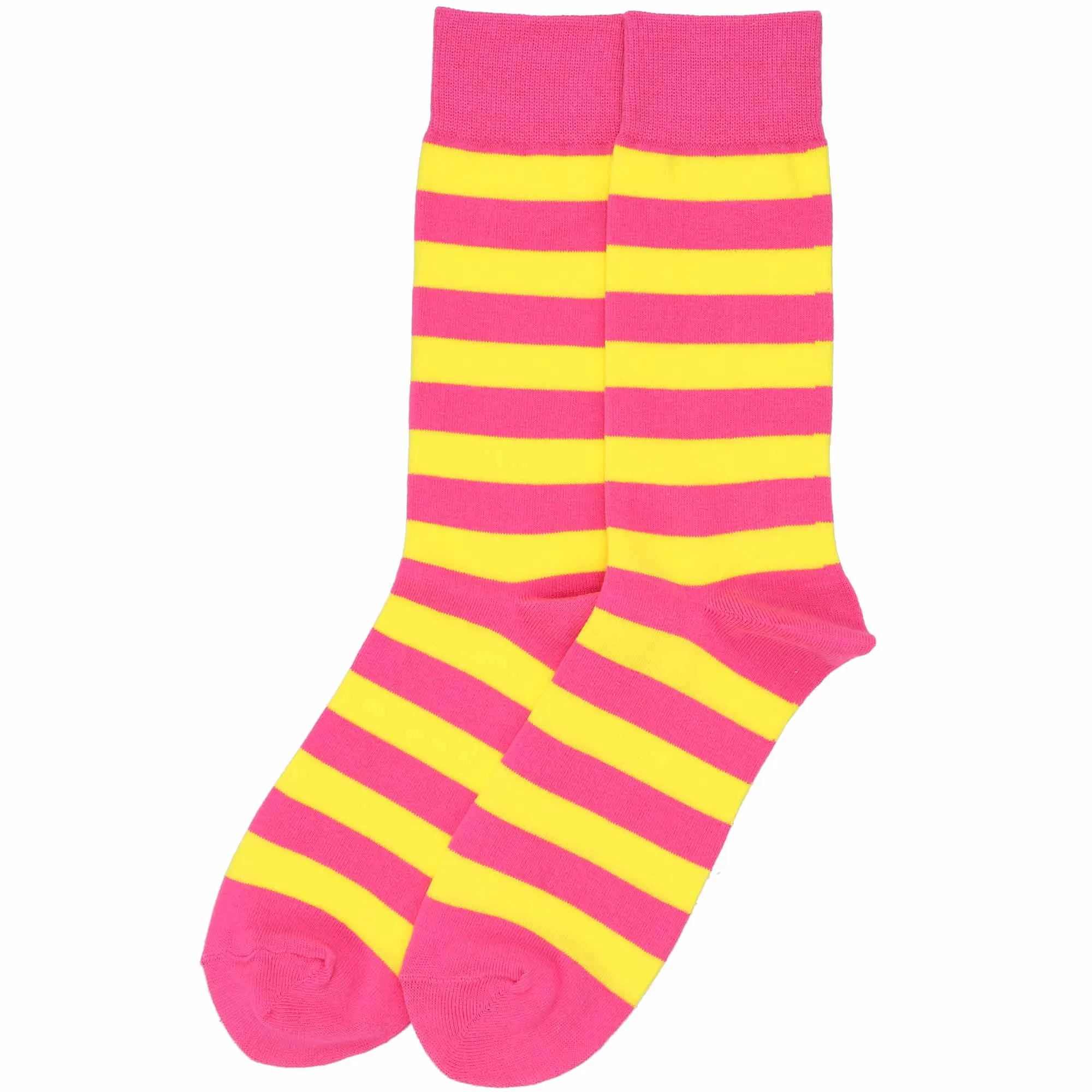 Men's Hot Pink and Yellow Striped Socks sold by TieMart product image thumbnail 3
