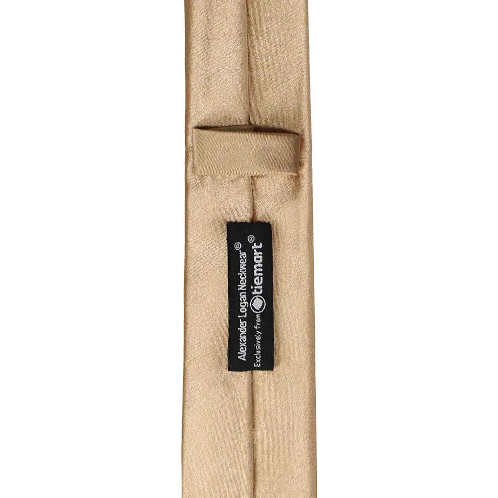 Bronze Skinny Solid Color Necktie, 2" Width sold by TieMart product image thumbnail 3