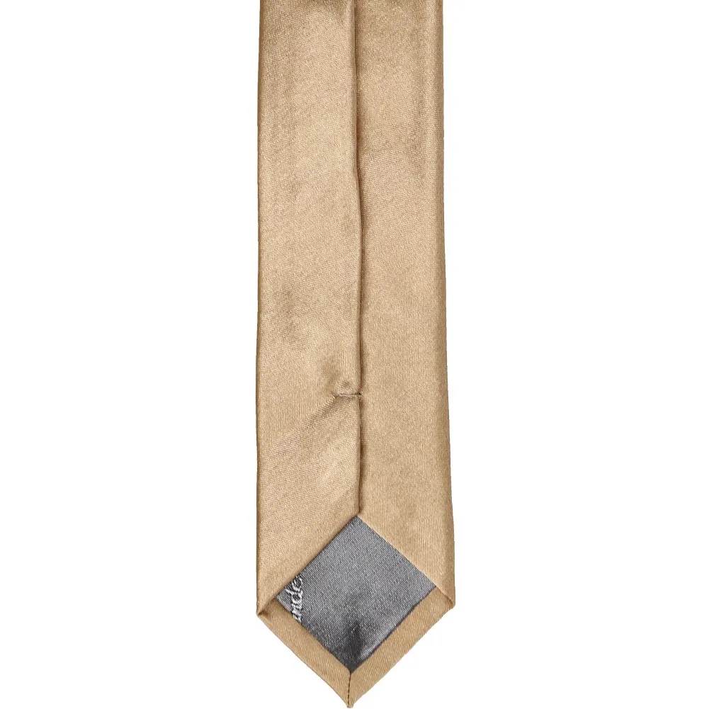Bronze Skinny Solid Color Necktie, 2" Width sold by TieMart product image thumbnail 4