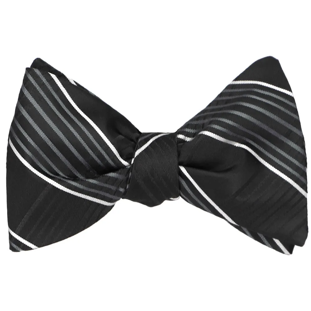 Black Jeffrey Plaid Self-Tie Bow Tie sold by TieMart product image thumbnail 2