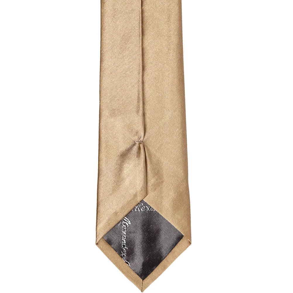 Bronze Slim Solid Color Necktie, 2.5" Width sold by TieMart product image thumbnail 4