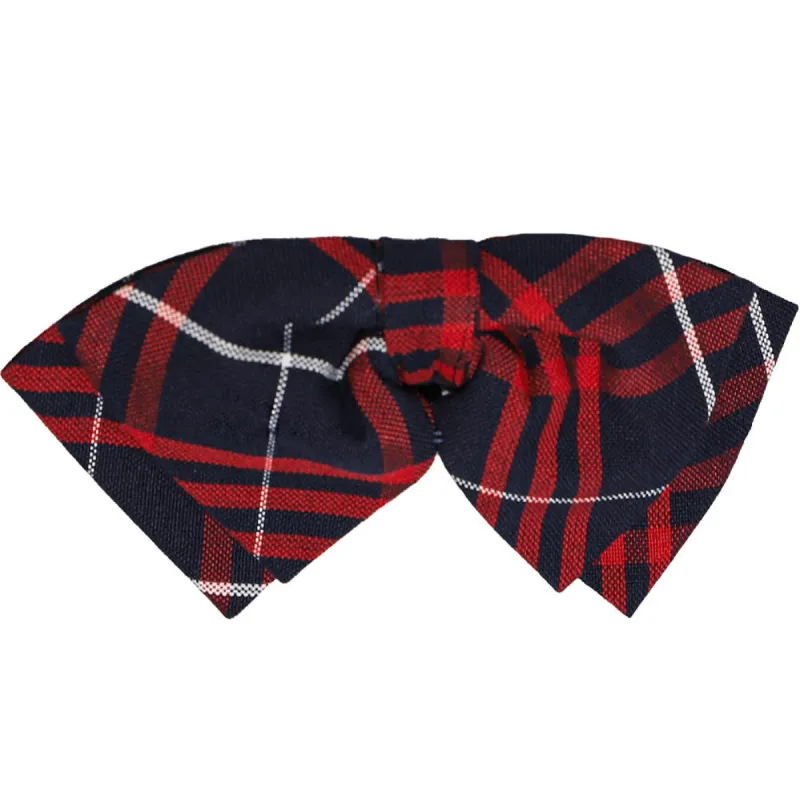 Red and Navy Blue Plaid Floppy Bow Tie sold by TieMart