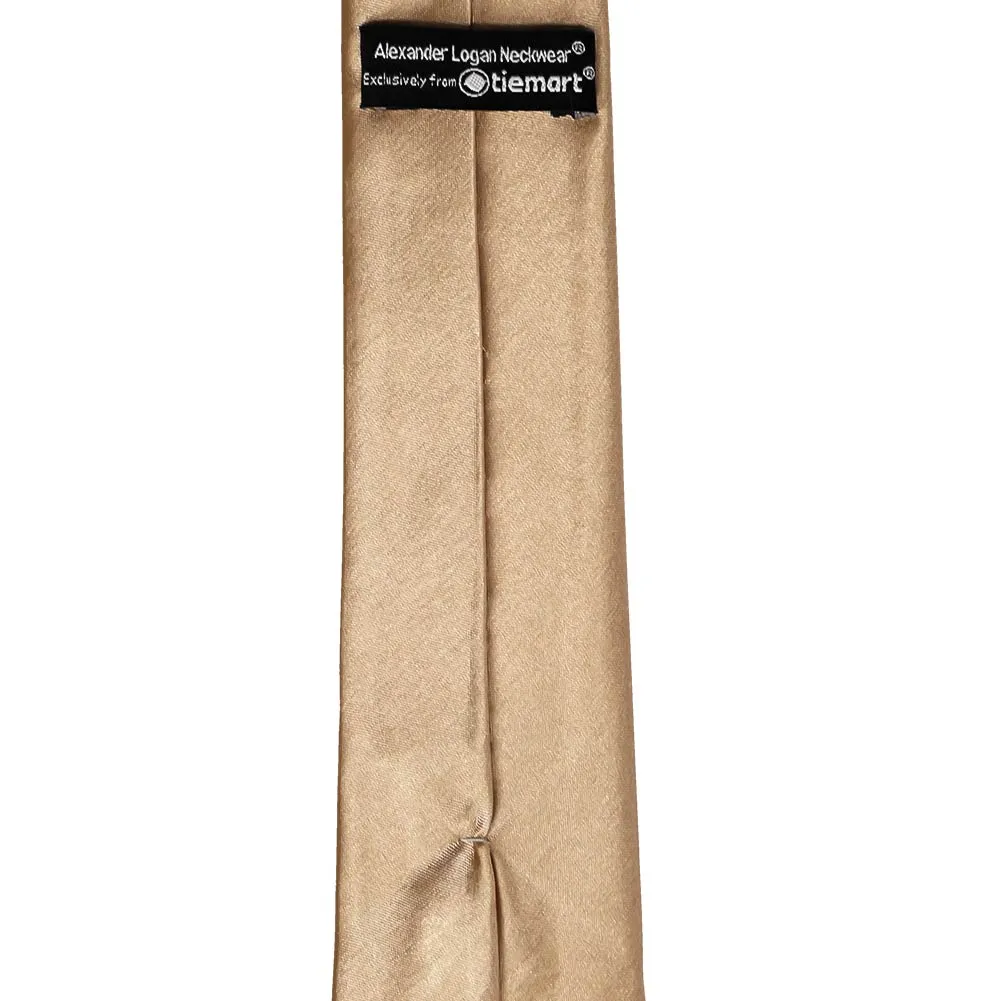 Bronze Slim Solid Color Necktie, 2.5" Width sold by TieMart product image thumbnail 3