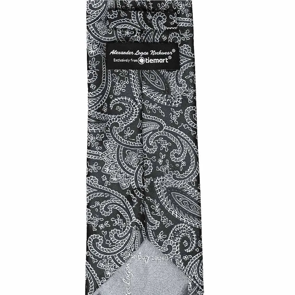 Black Clara Paisley Necktie sold by TieMart product image thumbnail 3