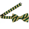 Hunter Green and Gold Formal Striped Bow Tie sold by TieMart