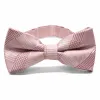 Cameo Pink Michael Glen Plaid Band Collar Bow Tie sold by TieMart
