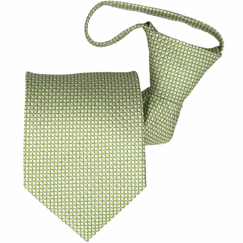 Apple Green Henry Grain Pattern Zipper Tie sold by TieMart