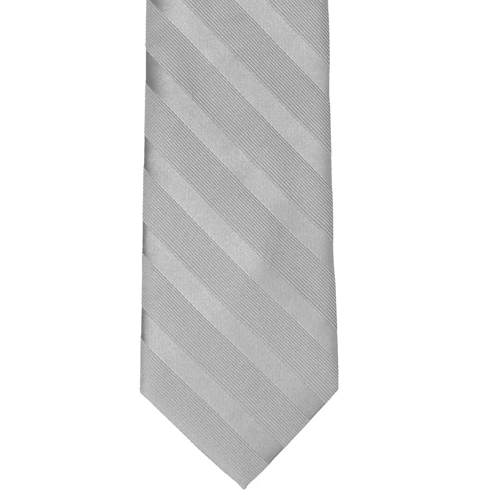 Silver Elite Striped Necktie sold by TieMart product image thumbnail 3