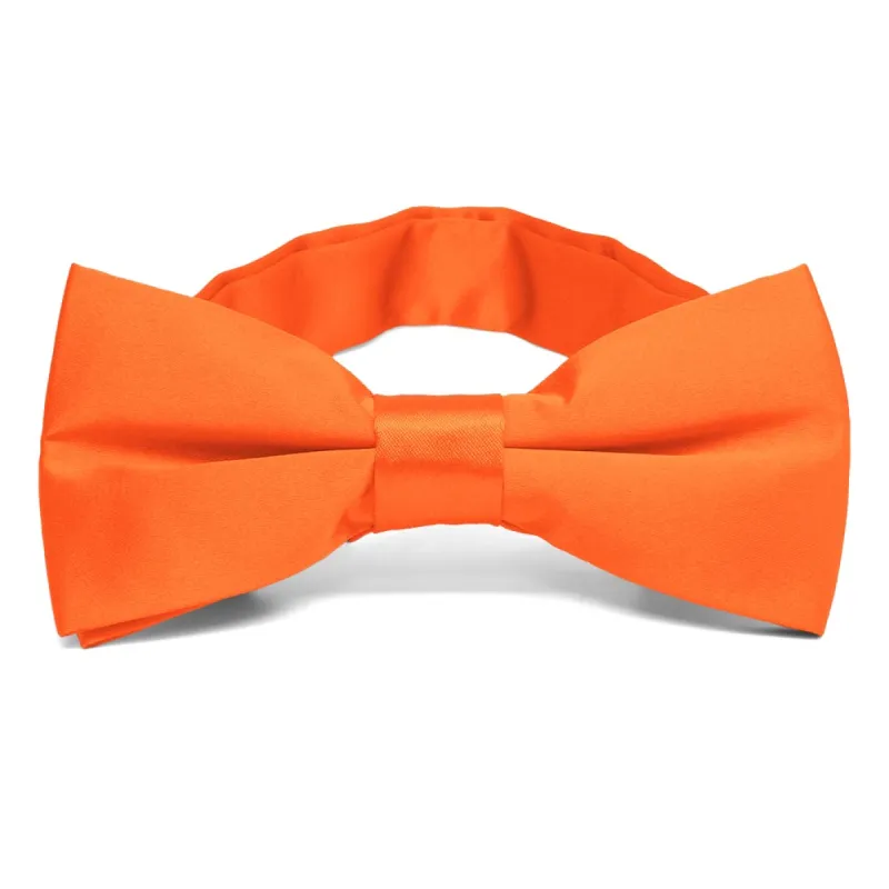 Neon Orange Band Collar Bow Tie sold by TieMart