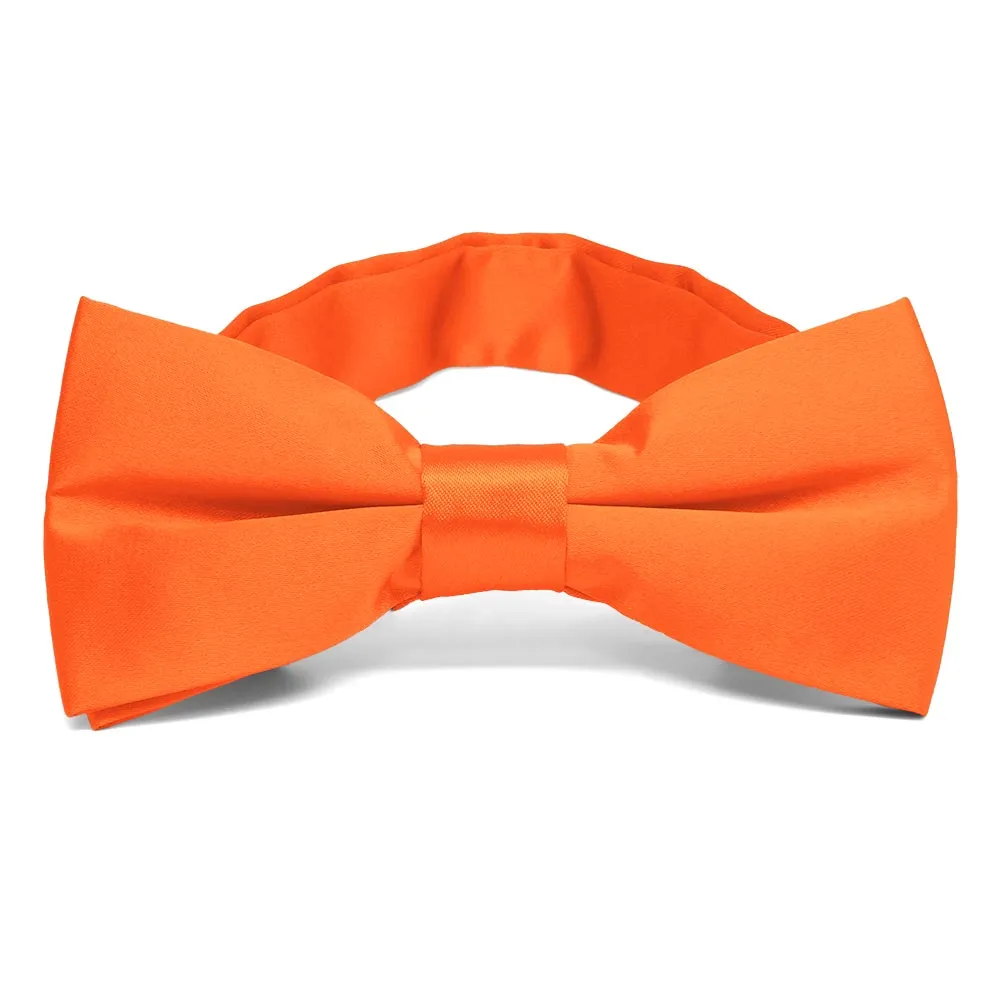 Neon Orange Band Collar Bow Tie sold by TieMart