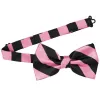 Pink and Black Striped Bow Tie sold by TieMart
