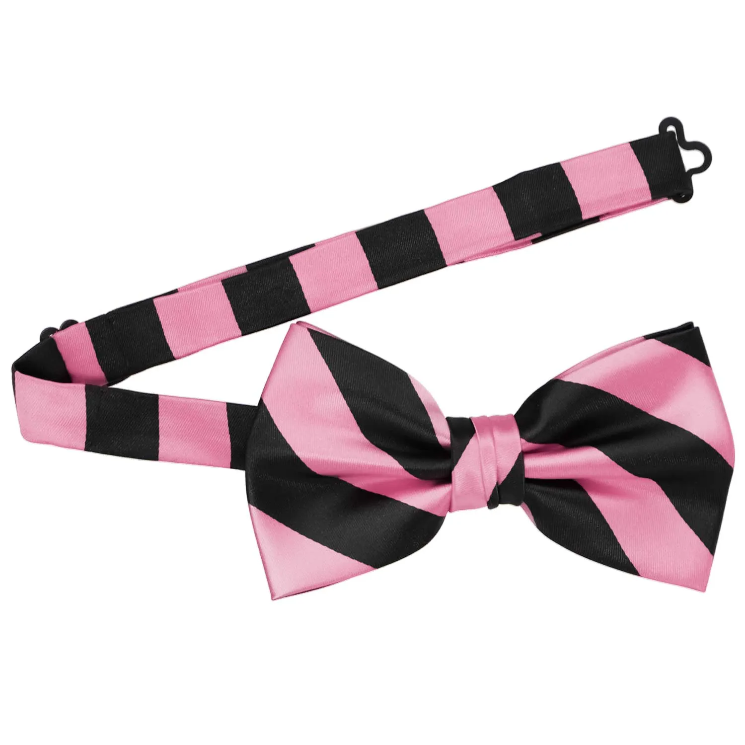 Pink and Black Striped Bow Tie sold by TieMart product image thumbnail 3