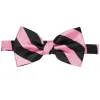 Pink and Black Striped Bow Tie sold by TieMart