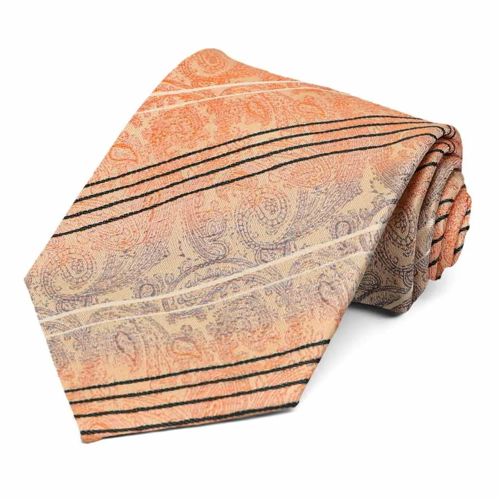 Peach Alden Paisley Necktie sold by TieMart