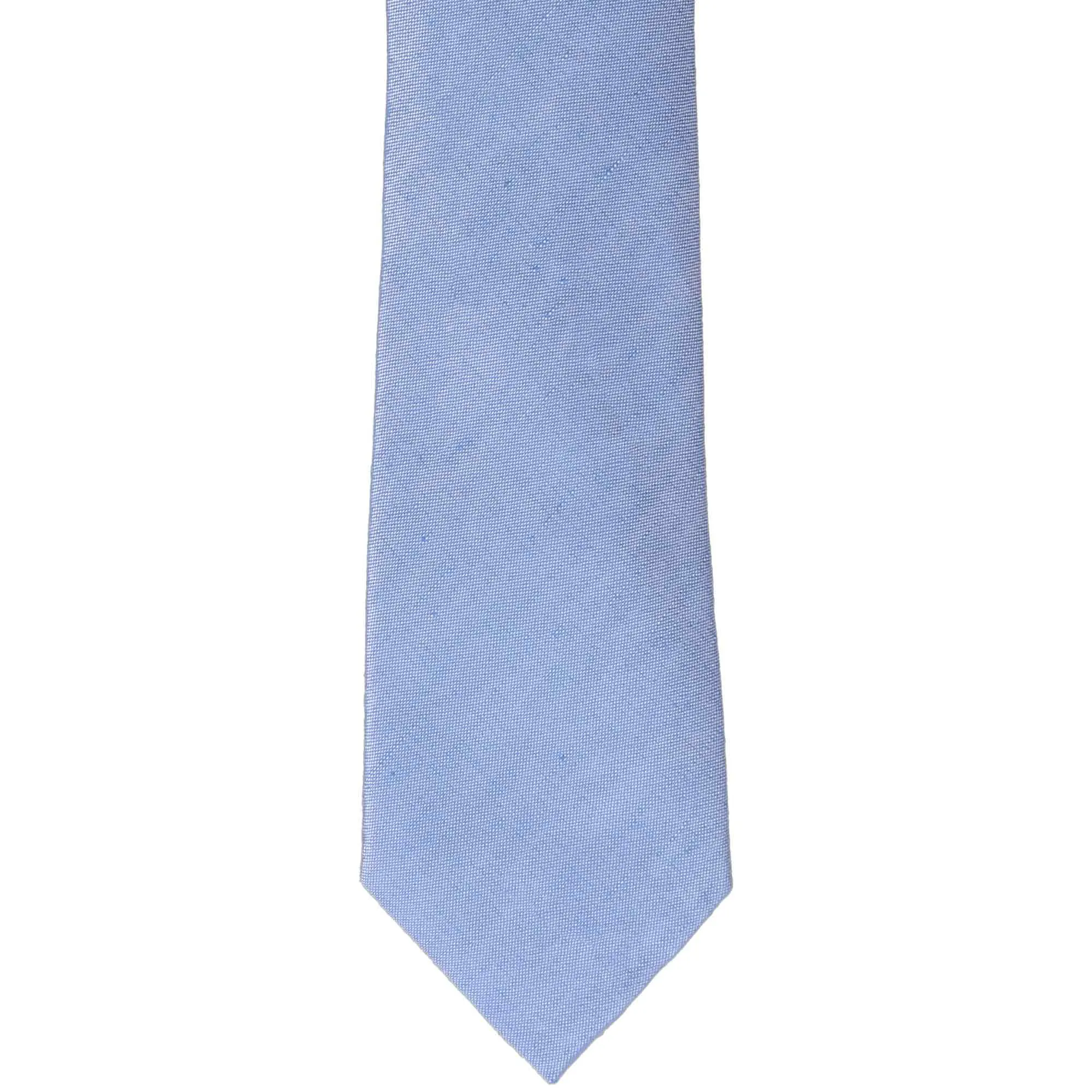 Cornflower Blue Regency Linen/Silk Narrow Necktie, 3" Width sold by TieMart product image thumbnail 3