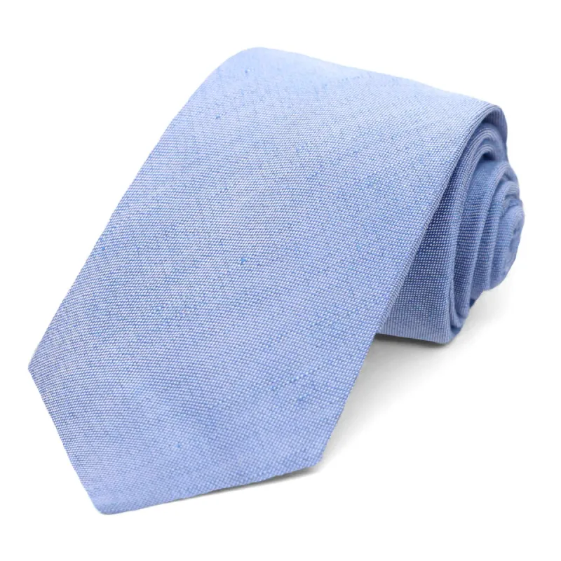 Cornflower Blue Regency Linen/Silk Narrow Necktie, 3" Width sold by TieMart