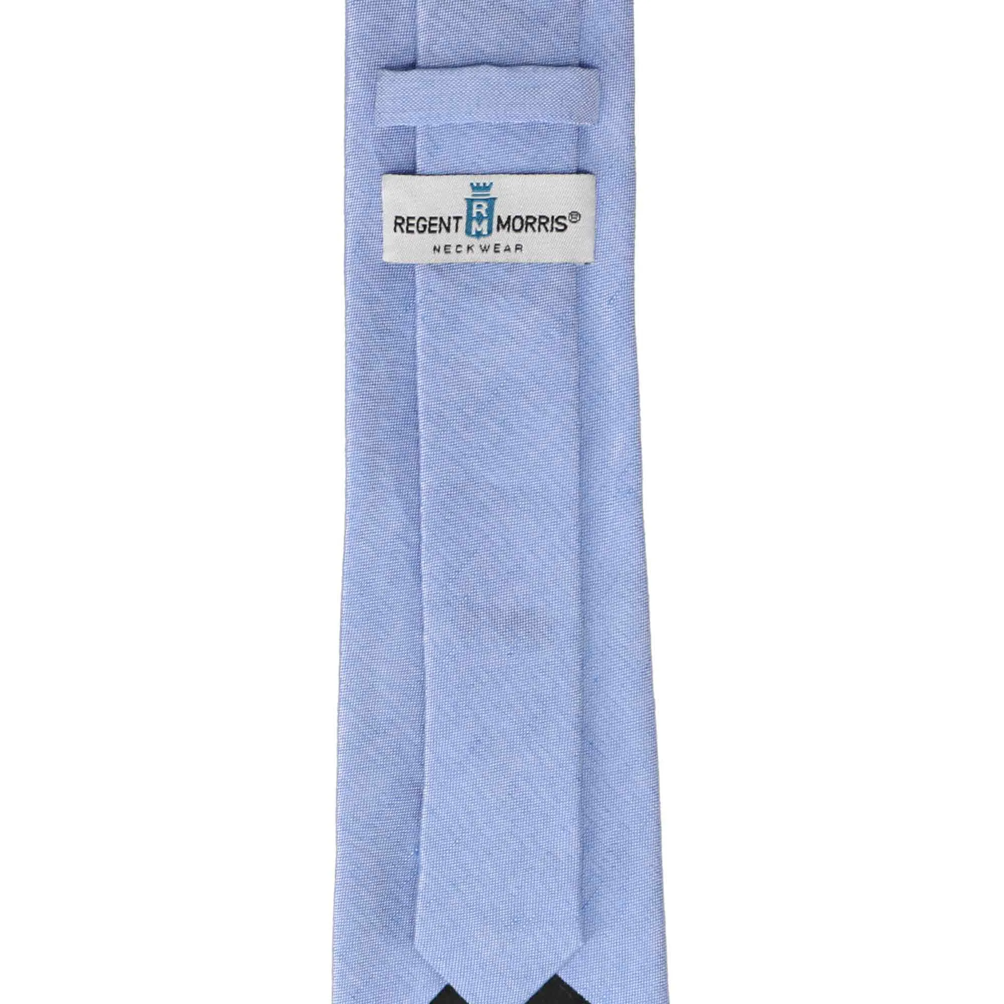 Cornflower Blue Regency Linen/Silk Narrow Necktie, 3" Width sold by TieMart product image thumbnail 4