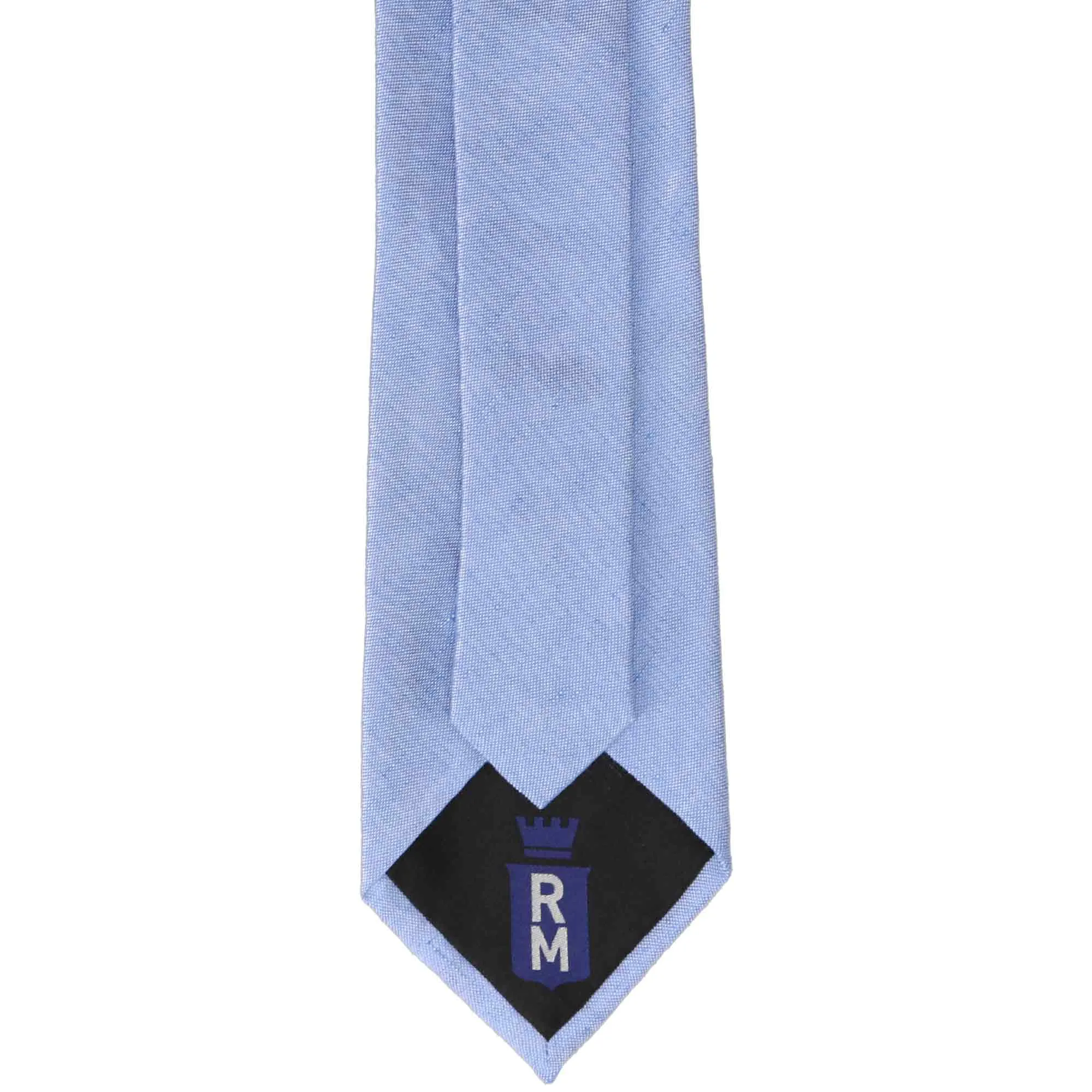 Cornflower Blue Regency Linen/Silk Narrow Necktie, 3" Width sold by TieMart product image thumbnail 5