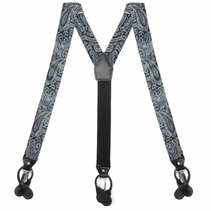 Black Clara Paisley Suspenders sold by TieMart